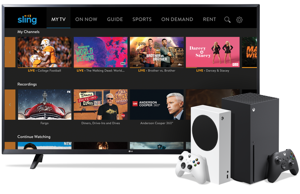 Watch Live TV on Xbox Series XS Sling TV