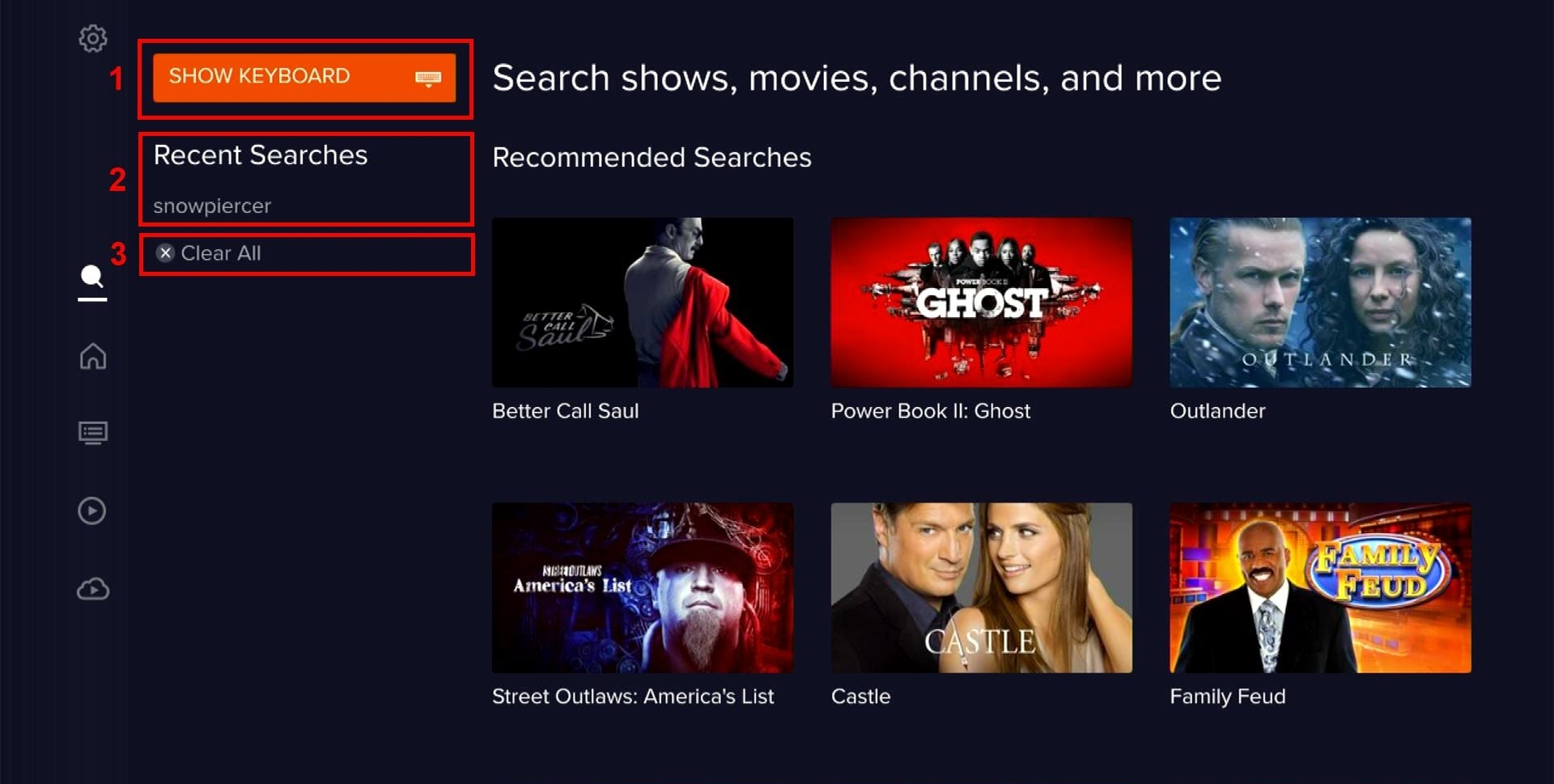 guide search menu