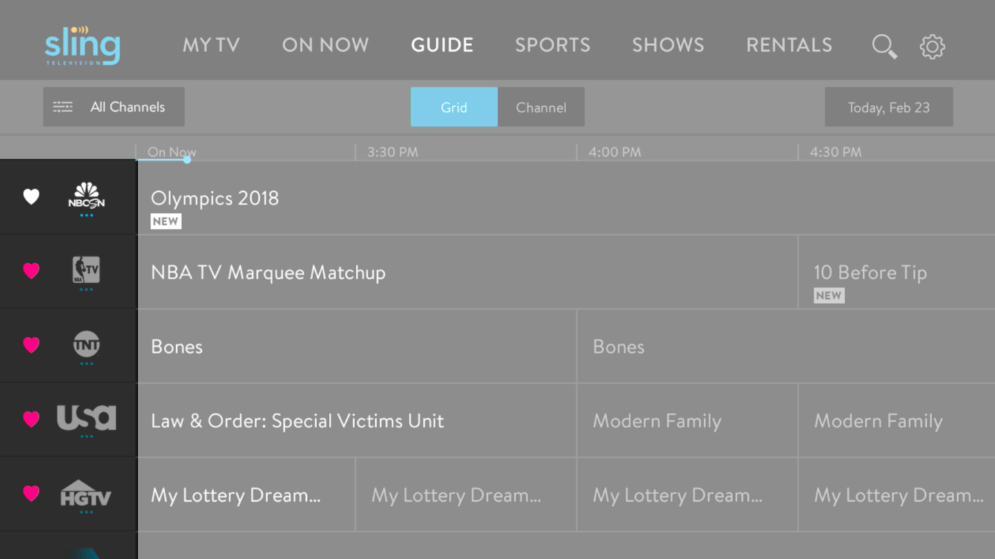 Using the Guide Sling TV Help