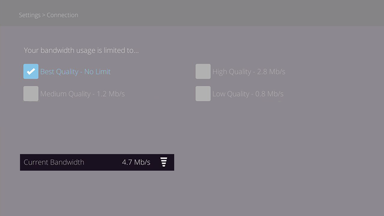 connection screen in the sling app