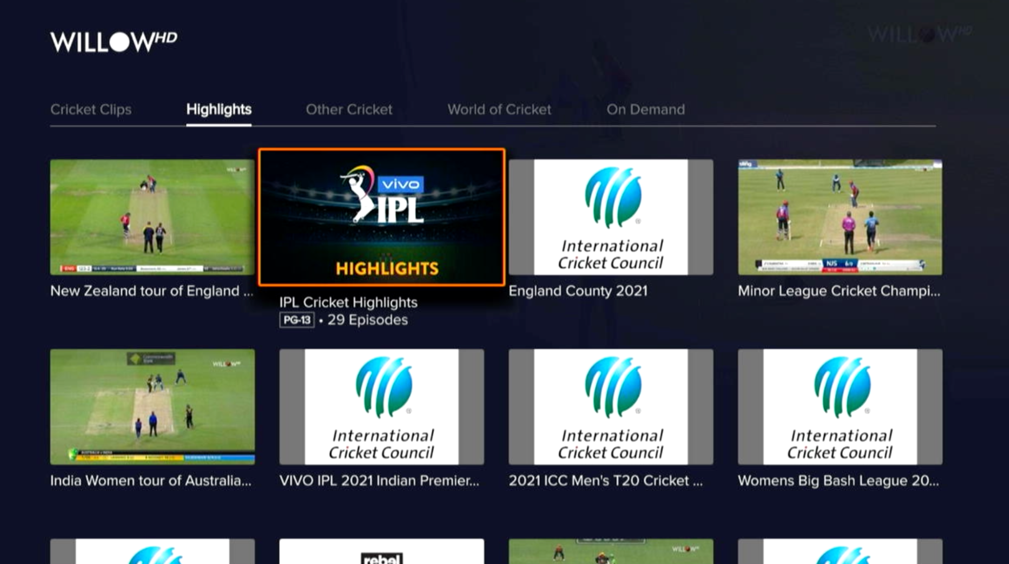 sling tv cricket world cup 2022