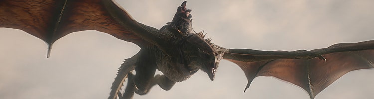 Prince Jacaerys Velaryon (Harry Collett) rides the dragon Vermax in a scene from season 3 of 'House of the Dragon' on HBO.