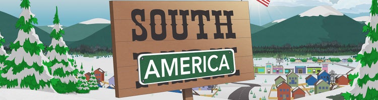 Key art for 'South Park' season 29, rebranded 'South America'.