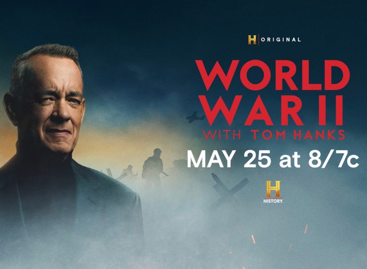 Key art for 'World War II with Tom Hanks' on HISTORY channel.
