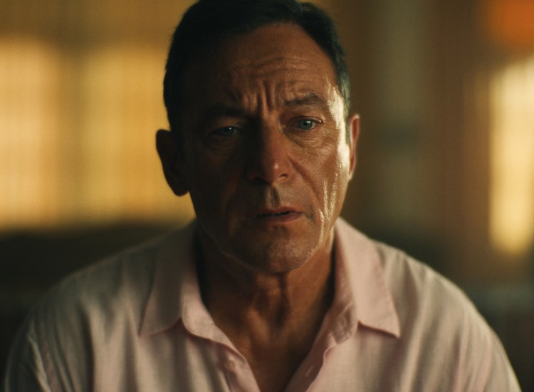 A scene with Jason Issacs from season 3 of 'The White Lotus' on HBO and Max.
