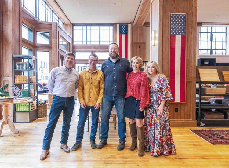 An image from Home Town: Inn This Together on HGTV featuring renovators Ben & Erin Napier.