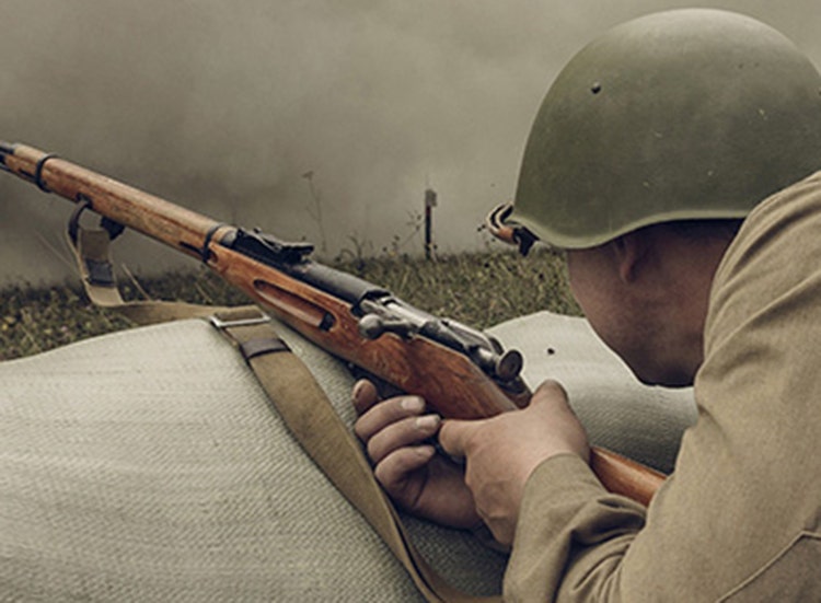 A scene from 'Battlefields of the World Wars' to promote historical documentaries on Sling Freestream.