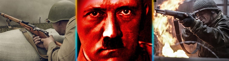 A collage of images to promote historical documentaries on Sling Freestream.
