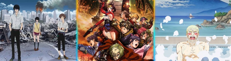 Key art for 'Lazarus', 'Call of the Night' and 'Beyblade: Metal Fusion'