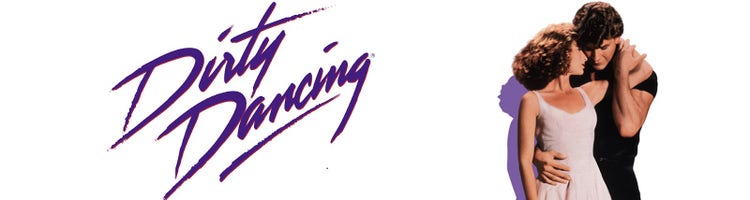 Patrick Swayze and Jennifer Grey iconic dance pose from Dirty Dancing movie poster