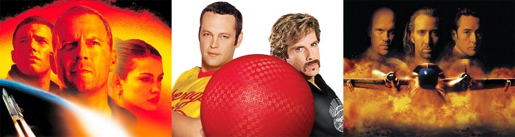 Art for the FXM free preview on Sling featuring posters for 'Logan', 'The Amazing Spider-Man' and 'Deadpool 2'