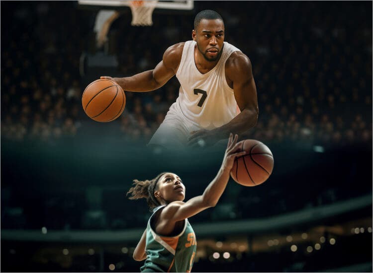 Key art for NCAA Men's basketball with Sling Passes information.