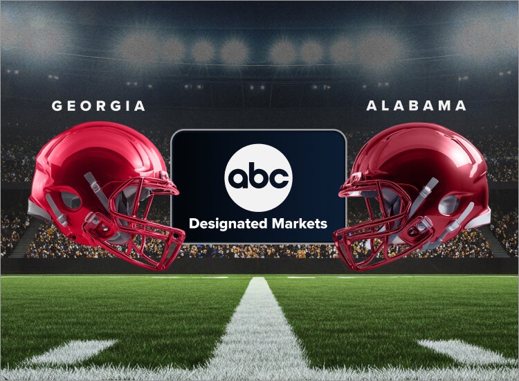 Art for Georgia vs. Alabama in the SEC Championship game on ABC in designated markets with Sling.