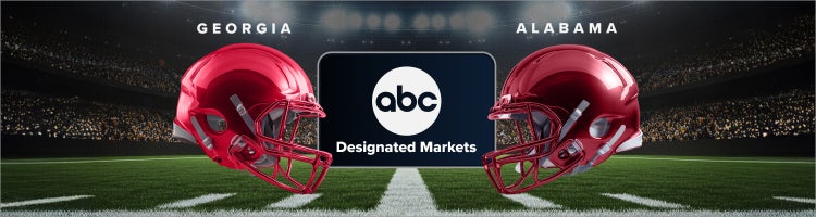 Art for Georgia vs. Alabama in the SEC Championship game on ABC in designated markets with Sling.