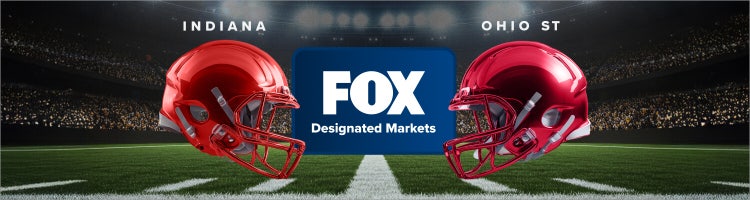 Art for Indiana vs. Ohio State in the Big Ten Championship game on FOX in designated markets with Sling.