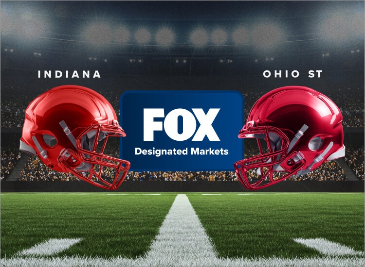 Art for Indiana vs. Ohio State in the Big Ten Championship game on FOX in designated markets with Sling.