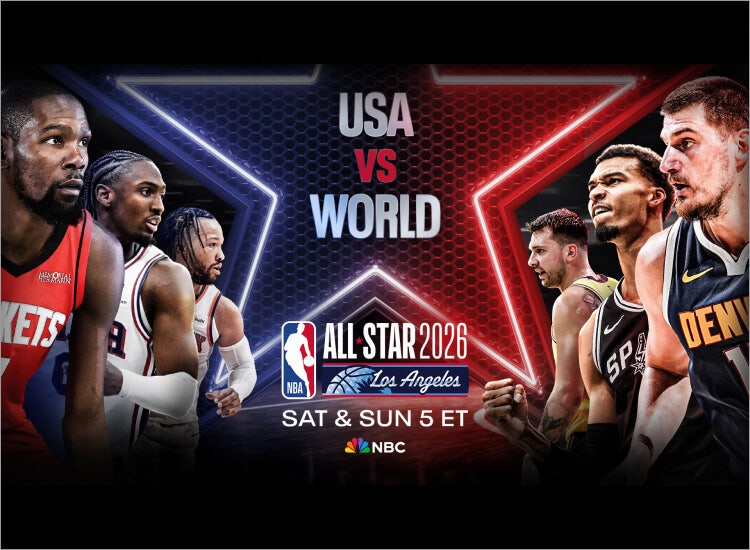 Key art for the 2026 NBA All-Star Weekend on NBC