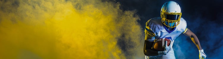 An AI-generated image of a football player to promote NFL football on Sling.