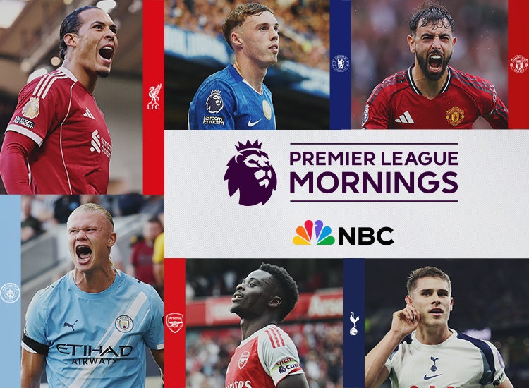 Art for 'Premier League Mornings' on NBC featuring athletes from across the Premier League.
