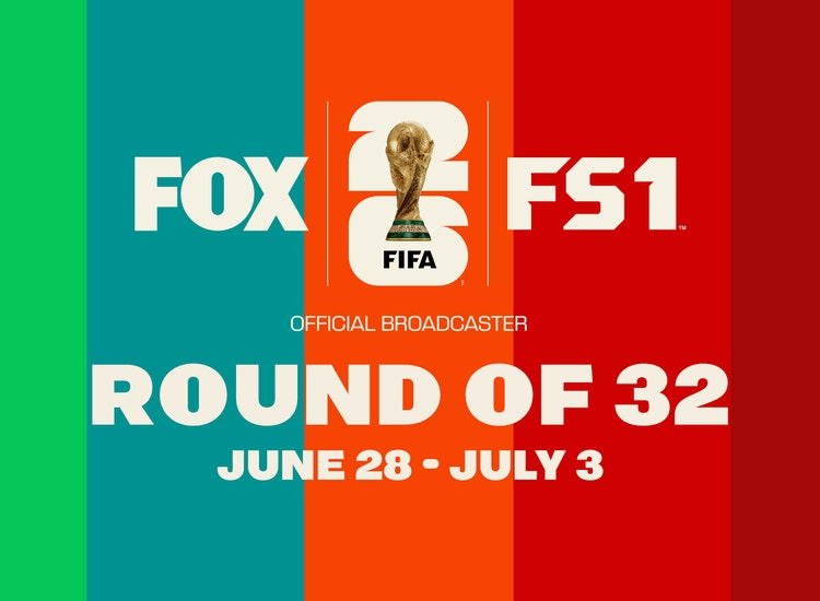Key art for FIFA World Cup 2026™: Round of 32 on FOX and FS1.