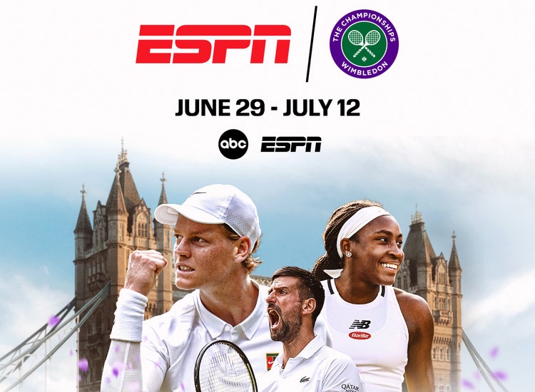 Key art for 2026 Wimbledon on ESPN.